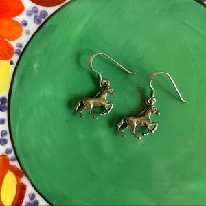 Vintage Sterling Silver Horse Earrings